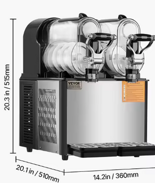 Commerciële slushmachine 2×12L – voor koude dranken & ijs