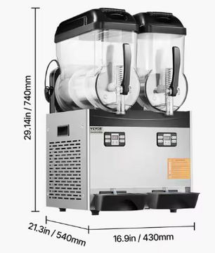 Commerciële slushmachine 2×12L – voor koude dranken & ijs