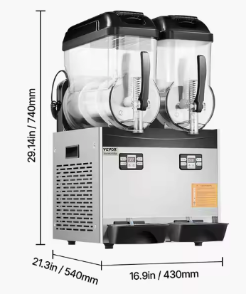 Commerciële slushmachine 2×12L – voor koude dranken & ijs