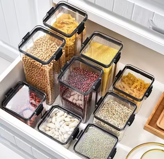 Set van stapelbare voorraadbussen 460–1800 ml – luchtdicht