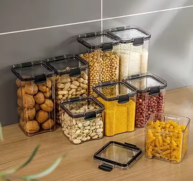 Set van stapelbare voorraadbussen 460–1800 ml – luchtdicht
