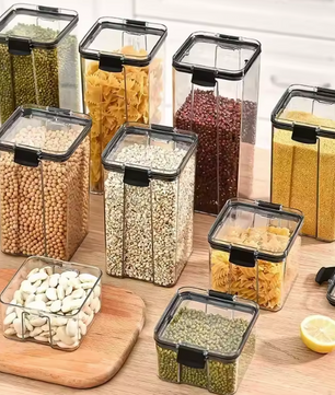 Set van stapelbare voorraadbussen 460–1800 ml – luchtdicht