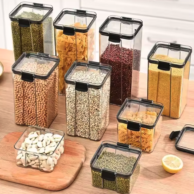 Set van stapelbare voorraadbussen 460–1800 ml – luchtdicht