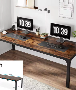 Lang computerbureau 200×60 cm met 2 lades – voor 2 personen