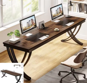 Lang computerbureau 200×60 cm met 2 lades – voor 2 personen