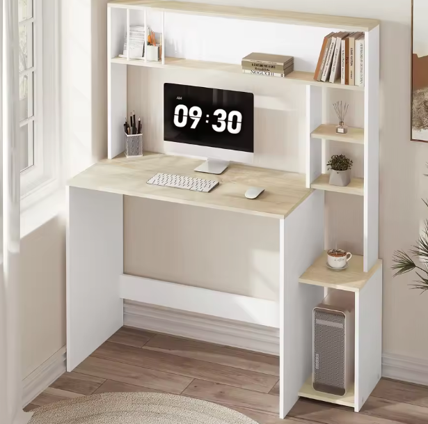 Scandinavisch bureau met 5 planken en opbergruimte – 113 cm