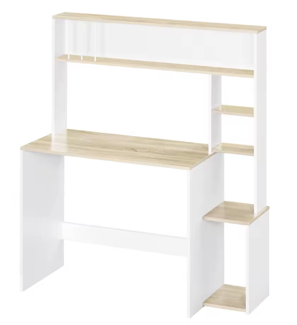 Scandinavisch bureau met 5 planken en opbergruimte – 113 cm
