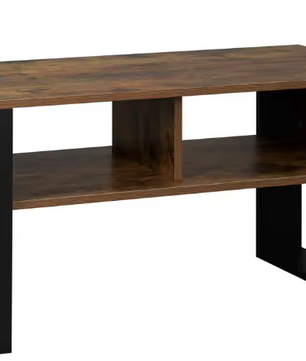 Salontafel 90 cm met 2 open vakken – Industriële stijl