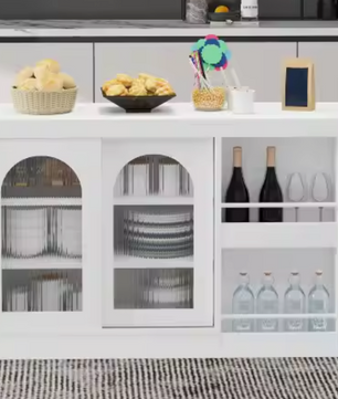 Witte uitschuifbare bartafel met opbergruimte en draaifunctie