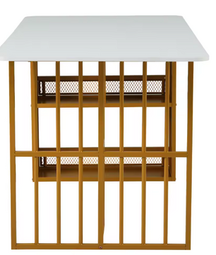 Rechthoekige Eettafel met Opbergruimte – Wit & Goud Design