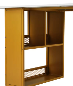 Rechthoekige Eettafel met Opbergruimte – Wit & Goud Design
