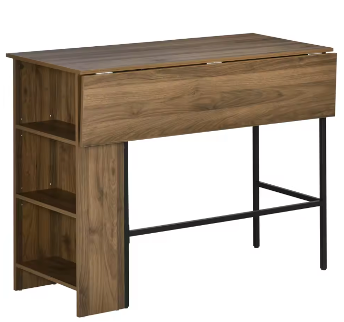 Uitschuifbare Bartafel met 3 Planken – 120x76x91,4 cm