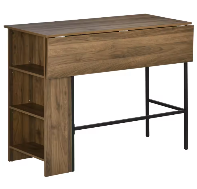Uitschuifbare Bartafel met 3 Planken – 120x76x91,4 cm