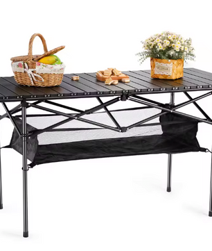 Opvouwbare Campingtafel met Netzak – Lichtgewicht & Stabiel