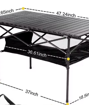 Opvouwbare Campingtafel met Netzak – Lichtgewicht & Stabiel