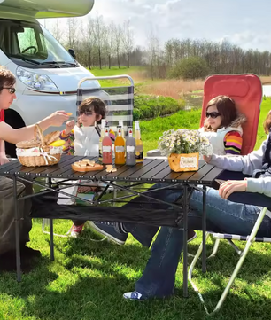 Opvouwbare Campingtafel met Netzak – Lichtgewicht & Stabiel
