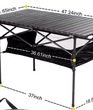 Opvouwbare Campingtafel met Netzak – Lichtgewicht & Stabiel