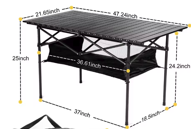 Opvouwbare Campingtafel met Netzak – Lichtgewicht & Stabiel