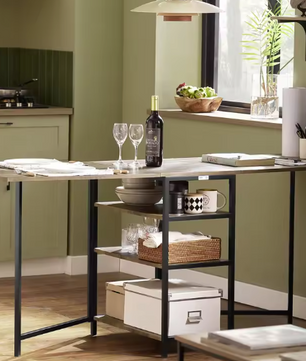 Opvouwbare Eettafel met 3 Planken – Industrieel & Ruimtebesparend