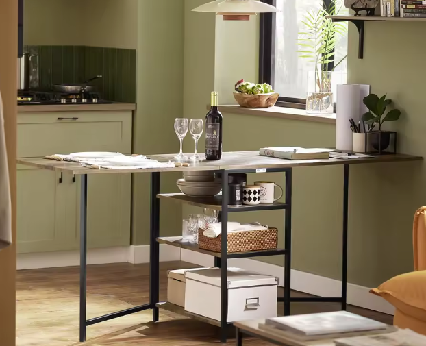 Opvouwbare Eettafel met 3 Planken – Industrieel & Ruimtebesparend