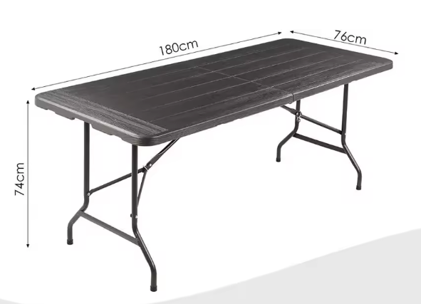 Opvouwbare Eettafel 180 cm – Voor Binnen & Buiten, Stevig & Draagbaar