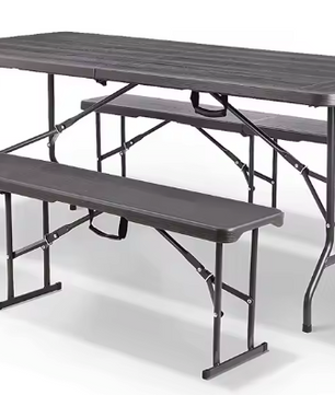 Opvouwbare Picknickset – Tafel en 2 Banken, 180 cm, Binnen & Buiten