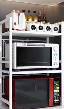 Witte smalle trolley met 3 niveaus – Badkamer of keukenrek