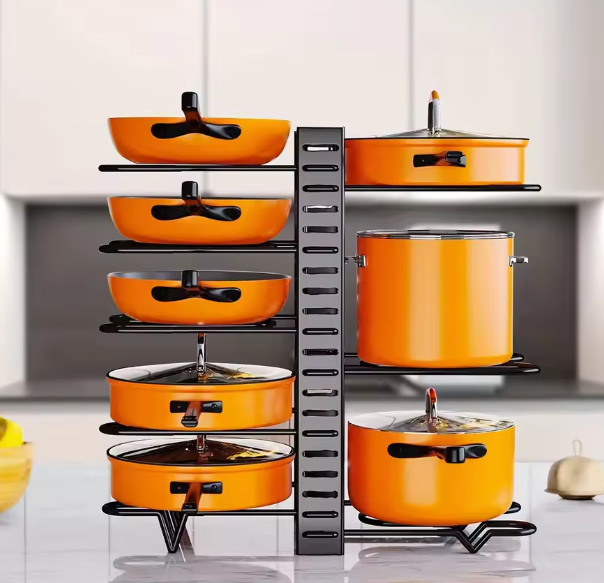 8-Lagen Pannenrek Organizer – Verstelbaar & Ruimtebesparend