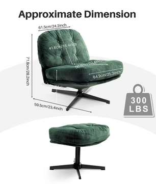 Moderne Draaibare Loungestoel – Opvouwbaar – Verdikt Kussen