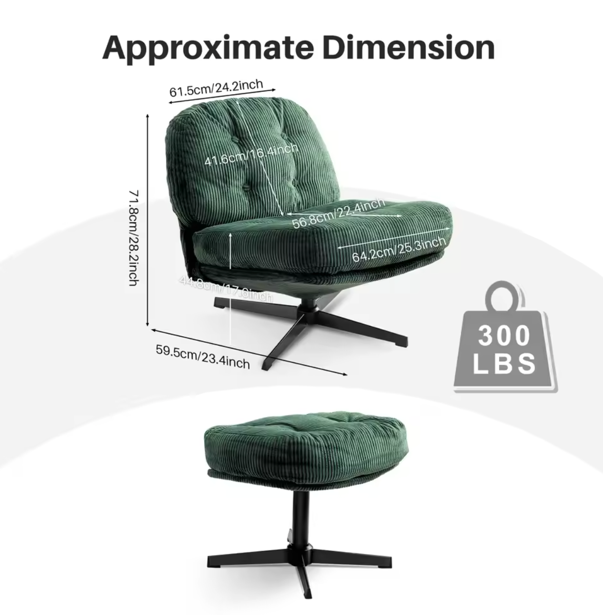 Moderne Draaibare Loungestoel – Opvouwbaar – Verdikt Kussen