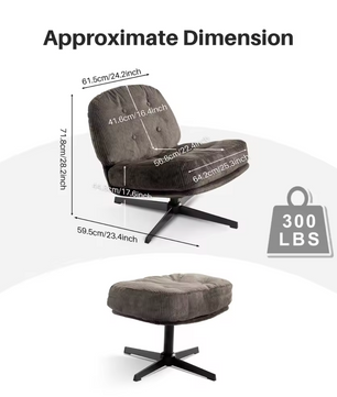 Moderne Draaibare Loungestoel – Opvouwbaar – Verdikt Kussen