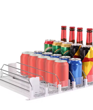 Drankblikjes Dispenser Push Rack – Verstelbare Koelkast Organizer