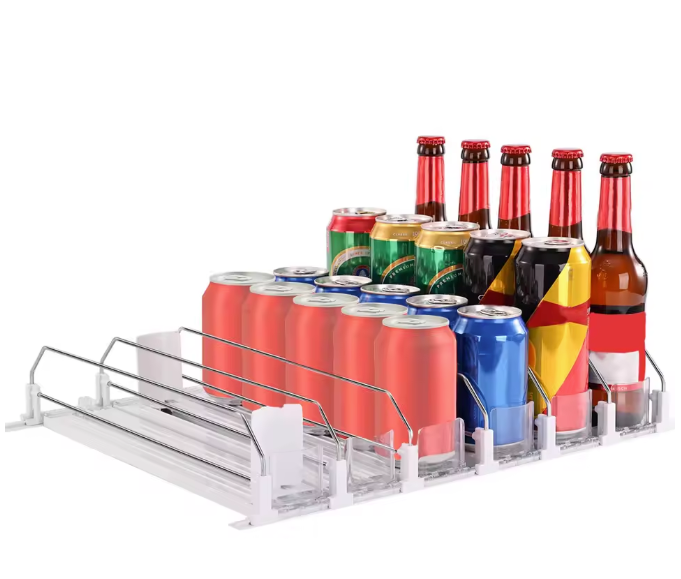 Drankblikjes Dispenser Push Rack – Verstelbare Koelkast Organizer