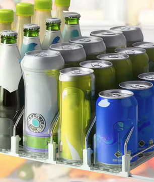 Drankblikjes Dispenser Push Rack – Verstelbare Koelkast Organizer
