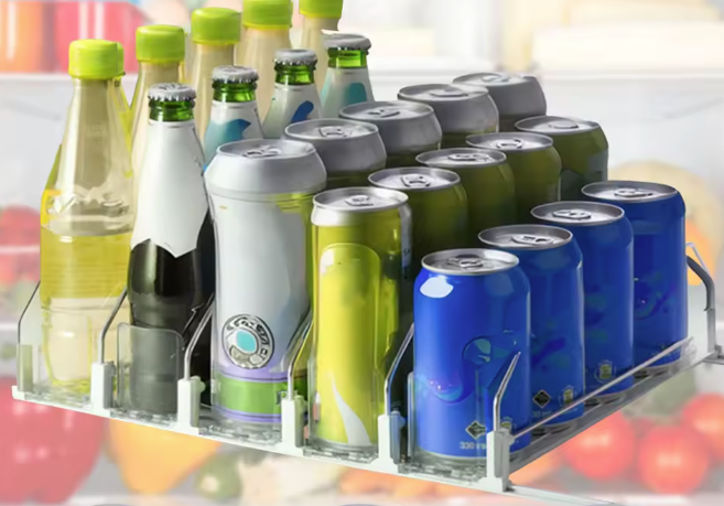 Drankblikjes Dispenser Push Rack – Verstelbare Koelkast Organizer