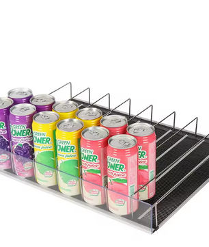 Koelkast Drankblikjesrek – Roller Organizer met Automatische Doorvoer
