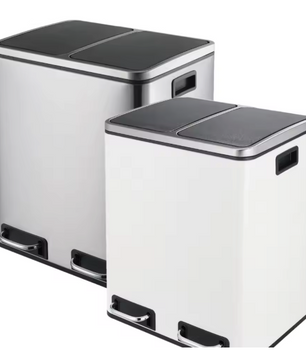 RVS pedaalemmer 2-vaks – 30L of 48L afvalscheidingsbak