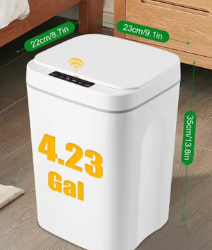 Slimme witte sensorprullenbak – 16L met automatisch deksel