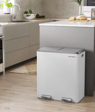 Duo Pedaalemmer 2x30L – Afvalscheiding met Softclose Deksel