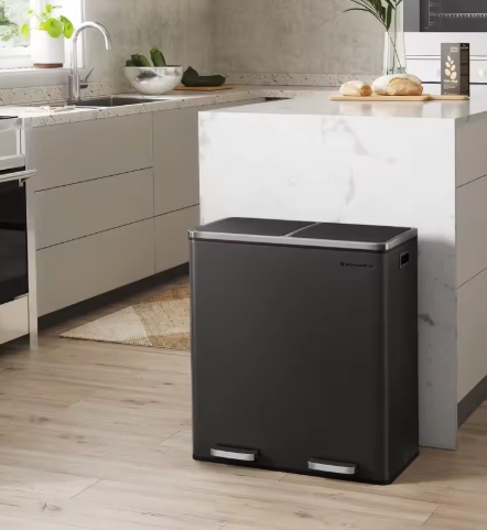Duo Pedaalemmer 2x30L – Afvalscheiding met Softclose Deksel