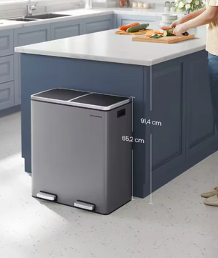 Duo Pedaalemmer 2x30L – Afvalscheiding met Softclose Deksel