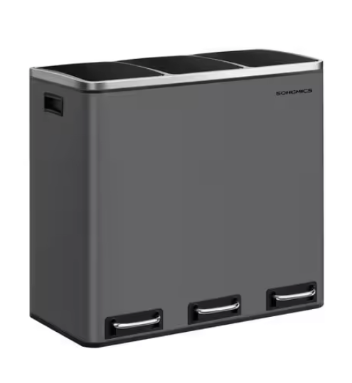 Prullenbak met 3 Compartimenten – 3×18L, Softclose & Pedaalbediening