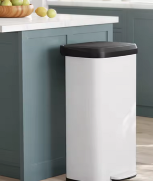 Rechthoekige Prullenbak 60L – Softclose Pedaalemmer met 2 Vakken