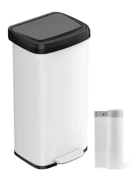 Rechthoekige Prullenbak 60L – Softclose Pedaalemmer met 2 Vakken