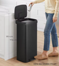 Rechthoekige Prullenbak 60L – Softclose Pedaalemmer met 2 Vakken