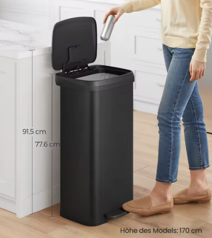 Metalen Prullenbak 68L – Softclose Pedaalemmer met Geurfilter