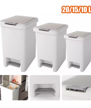 Prullenbak 20L/15L/10L – Met Deksel & Voetpedaal, Modern Design