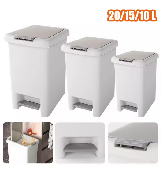 Prullenbak 20L/15L/10L – Met Deksel & Voetpedaal, Modern Design