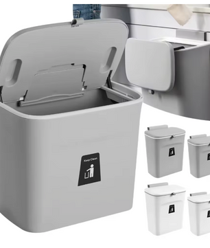 Wandprullenbak 7L/9L – Compacte Hangende Afvalemmer met Deksel