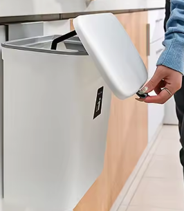 Wandprullenbak 7L/9L – Compacte Hangende Afvalemmer met Deksel